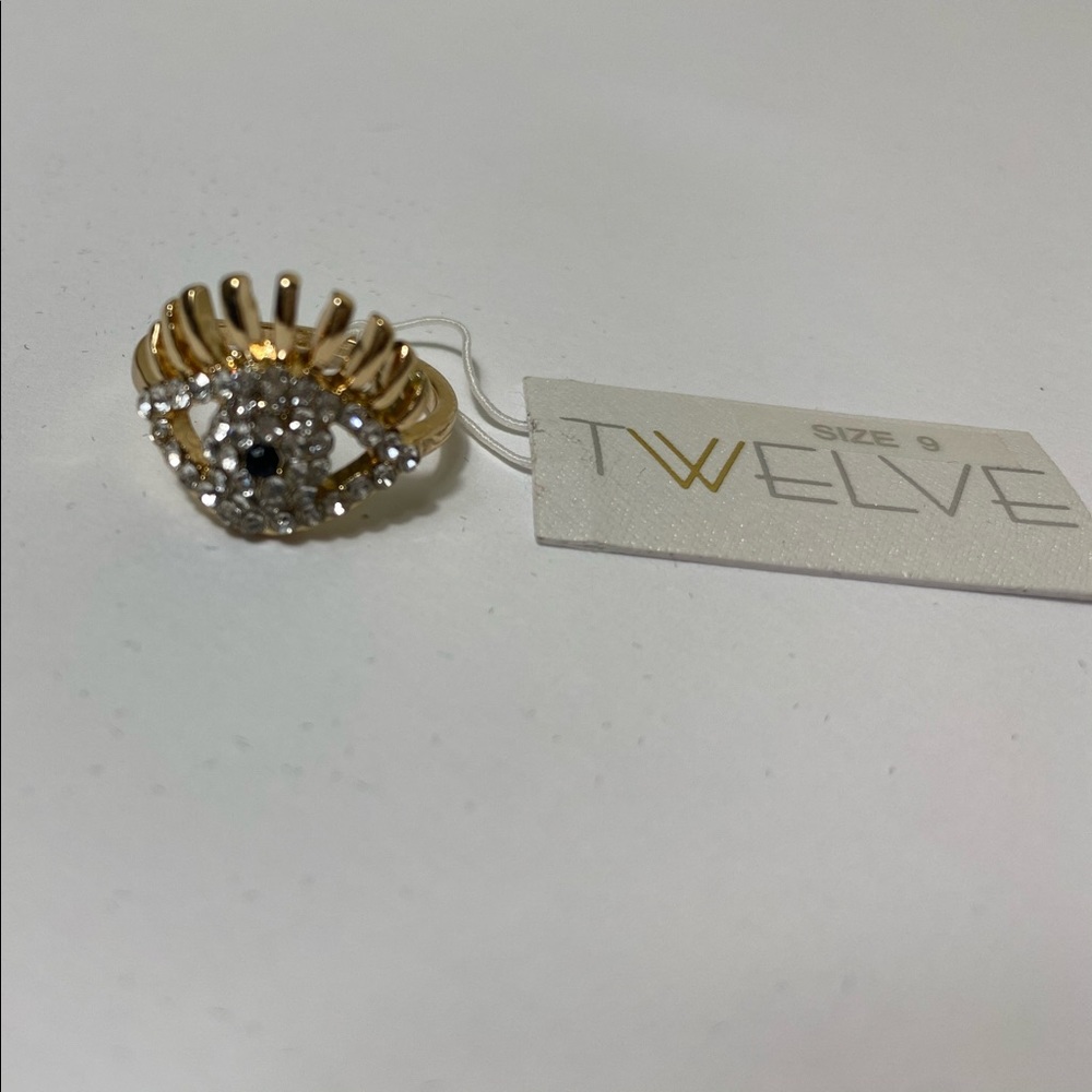 NWT Evil Eye Ring with Rhinestones Size 9